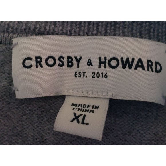 CROSBY& HOWARD SWEATER SIZE MEN'S XL 100% MERINOWOOL GRAY - Picture 3 of 9